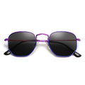 SOJOS Square Polarized Sunglasses for Women Men Small Hexagonal Polygon Shades SJ1072 - color: Shiny Blue