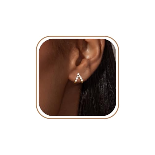 Gold Silver Earrings For Women,14K Gold/Silver Plated Hypoallergenic Stud Earrings For Women Trendy ,Minimalist Simple Unique Gold Silver Diamond Cubic Zirconia Stud Earrings Dainty Cute Jewelry Gifts - style: Diamond Stud-Gold