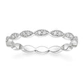 TIGRADE Eternity Ring Oval Milgrain Cubic Zirconia Anniversary Stacking Ring CZ Wedding Band for Women Size 3-13 - color: Silver