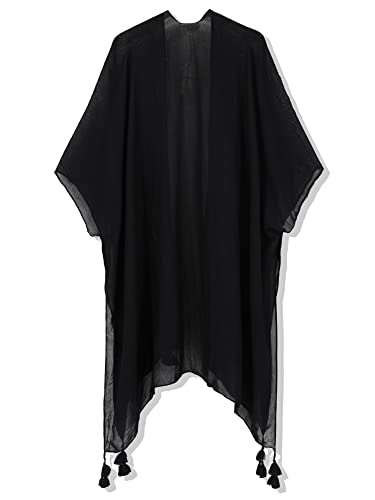Breezy Lane Kimonos for Women Swimsuit Coverups Beach Cover Up Swimwear Cardigan Summer - color: All Black B
