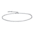 NOKMIT Solid 925 Sterling Silver Bracelets for Women, Dainty Interlocking Circles Cubic Zirconia Adjustable Chain Bracelet, Trendy Stackable Link Bracelets, Simple Cute Jewelry Gifts - color: Silver Cable Chain