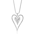 Long Heart Necklace for Women Gold Chain Pendant Y Necklace Set Statement Pendant Chic Jewelry With - color: silver