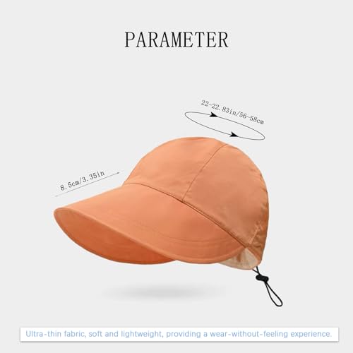 huablo UPF 50+ Womens Sun Hat Wide Brim Sun Hat UV Protection Hiking Fishing Hat Adjustable Head Circumference for Easy Carry - color: Orange