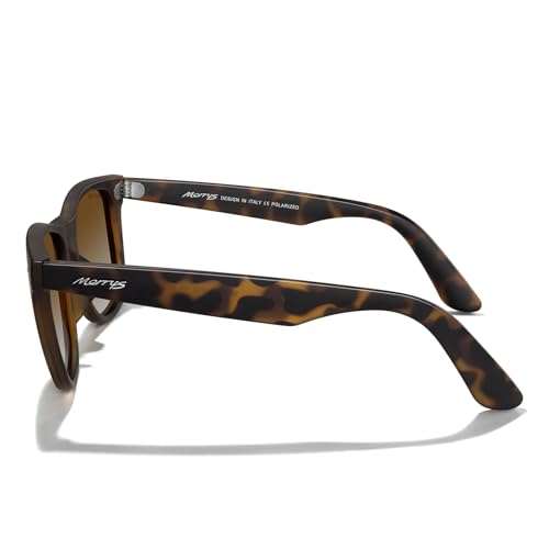 MERRY'S Classic Square Shape Polarized Sunglasses for Womens Mens Retro Designer UV400 Sun Glasses S6140 - color: Matte Leopard Frame/Brown Gradient Lens