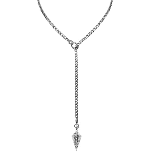 18K Gold Plated Knight's Shield Slip Chain for Women - color: Stainless Steel, size: 27''