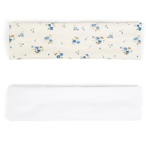 TERSE Boho Headbands for Women Short Hair Floral Headbands Non Slip Elastic Sweat Hairbands Soft Fabric Hair Bands Workout Yoga Running Sport Thin Wrap for Girls - color: Headbands Color- Summer Floral Set