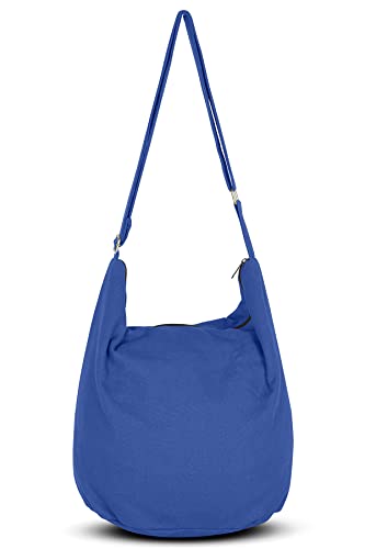Your Cozy Hobo Sling Bags For Women Crossbody Bag Thai Top Handmade Shoulder Bag with Adjustable Strap - color: Blue