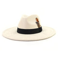LIDHAY Big Wide Brim Fedora Hats for Women Men Western Suede Hat Panama Hat Outdoor Hats - color: Beige