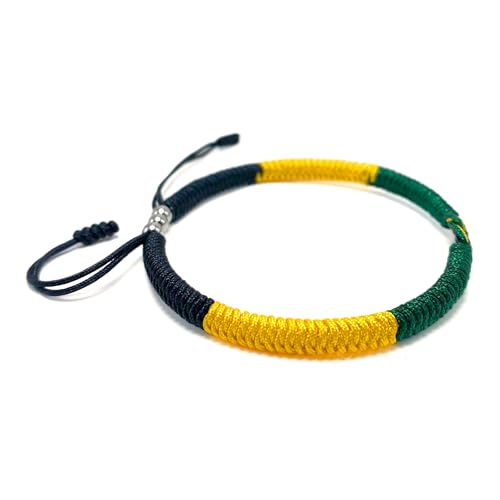 LAMIBEE Infinity Country Pride, Country Flag Code Bracelet, Protection and Lucky Sufer String Bracelet, Tibetan Wrist Wrap Bracelet, Boho Style Rope Bracelet for Women, Men, String Thread Bracelets - style: Jamaica