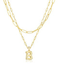 adoyi Dainty Heart Initial Necklaces 14K Gold Plated Layered Letter A-Z Pendant Necklace Stack Trendy Jewelry Birthday Valentines Gifts for Women Jewelry - color: Gold-Letter, style: B