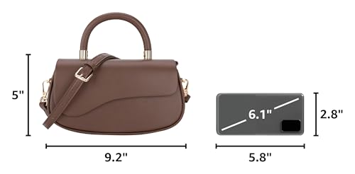 Milan Chiva Small Top Handle Purse for Women Elegant Crossbody Bag with Adjustable Strap for Evening Party & Daily Use - color: Dark Brown