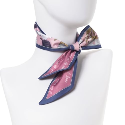 QIUTIMIY 4 Pack Purse Scarf Handbags Skinny Twill Hair Scarves Narrow Neck Scarf Band Women Fashion Accessories Bag Charms - color: Style 2-3