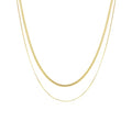 ARSIS 18K Gold Plated Herringbone Necklace Snake Chain Choker Dainty Layered Hypoallergenic Jewelry Gift for Women - color: Gold Double Layer