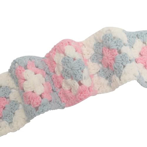 ZLYC Women Floral Headband Handmade Crochet Knit Vintage Hair Bands (Floral Pink) - color: Floral Pink