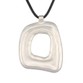 Bohemian Women's Leather Long Pendant Necklace Sweater necklace Adjustable Retro Woven Handmade Jewelry - color: Silver Square