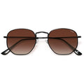 SOJOS Square Polarized Sunglasses for Women Men Small Hexagonal Polygon Shades SJ1072 - color: Gradient Brown