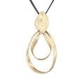 GelConnie Leather Necklace for Women Large Pendant Long Brown Necklace Circle Leather Choker Vintage Sweater Necklace Gold Chunky Boho Necklaces for Women - style: Big Circles Pendant