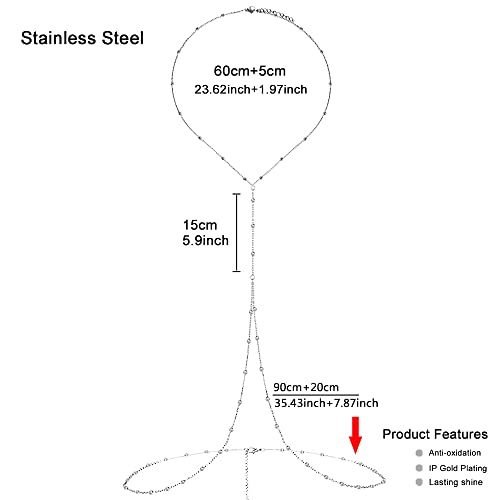 WANGGAO Stainless Steel Simple Chain Waist Body Chain For Women Beach Belly Accessories Body Jewelry - style: chain,bikini,