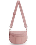 BAGSMART Crossbody Bags for Women Travel Purse, Puffer Bum Bag Handbag Wallets, Crossbody Fanny Packs for Travel & Work - color: Dark Pink