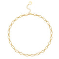 Aobei Pearl 18K Gold Plated Paperclip Chain Choker Satellite Chain Freshwater Cultured Biwa Pearl Pendant Necklace Dainty Turquoise Jewelry for Women - color: 18K Gold Plated Chunky Lip Chain