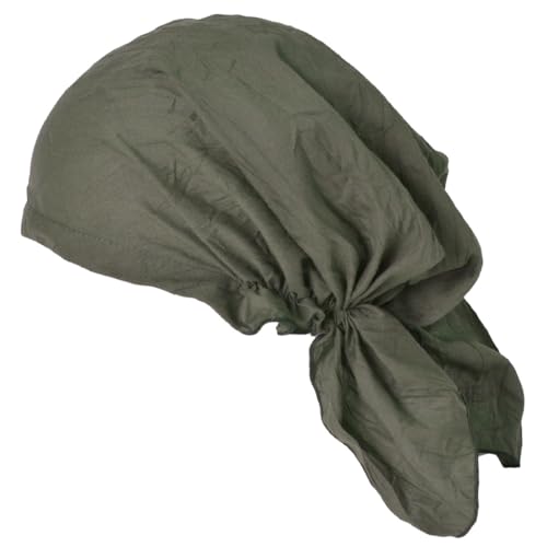 CHARM Pirate Bandana Head Scarf - Balding Hair Cap Headwrap Hat Chemo - color: Khaki