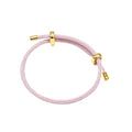Caiyao Unisex Steel Rope Bracelet Couple Bracelet Simplicity Fashion Titanium Buckle Adjustable Wire Rope Bracelet for Women Men Jewelry Gift - color: pink