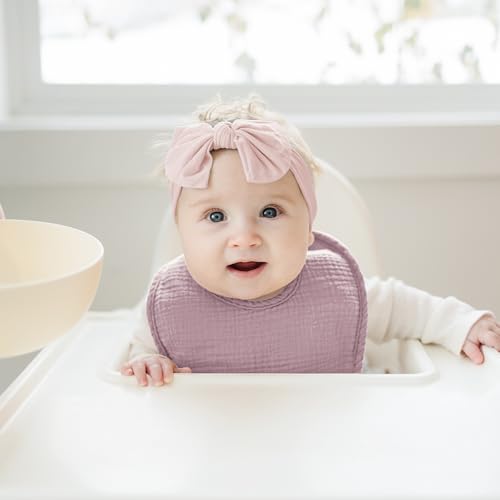 Konssy Muslin Baby Bibs 8 Pack Baby Bandana Drool Bibs Cotton for Unisex Boys and Girls, Soft Absorbent Set for Teething and Drooling - color: Butterfly Dreams