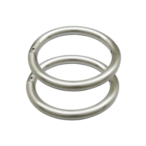 Stainless steel lockable cuff bracelets with removable O ring - color: Brushed Silver, size: 70MM X 60MM