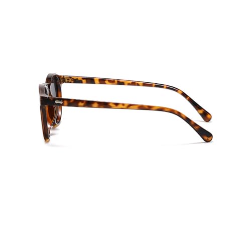 Ridering Kids Polarized Round Sunglasses,Cute Retro Sun Glasses for Toddler Girls Boys Party Beach Shades Age 3-9 - color: Black+leopard