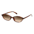 FEISEDY Retro Oval Sunglasses for Women Cat Eye 90s Lightweight Narrow Shades Trendy Sun Glasses B4196 - color: Tortoise/Gradient Brown