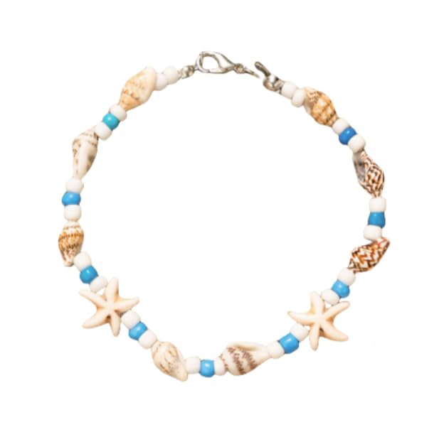 XAM 4pcs Bohemian Beach Charm Bracelet Set - Starfish & Shell Summer Jewelry for Vacation - color: D