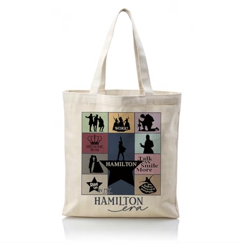 Canvas Tote Bag Aesthetic for Women,Reusable Canvas Cute Shoulder Bag for Grocery, Shopping, Beach & Daily Use - color: In My Hamilton Era