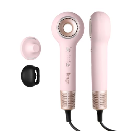 L'ANGE HAIR Axia HaloRing Ionic Hair Dryer | High Speed Professional Blow Dryer for Smooth, Frizz-Free Styles | Lightweight Brushless Motor with Concentrator & Wall Mount | 4 Heat Settings | Blush - color: Blush