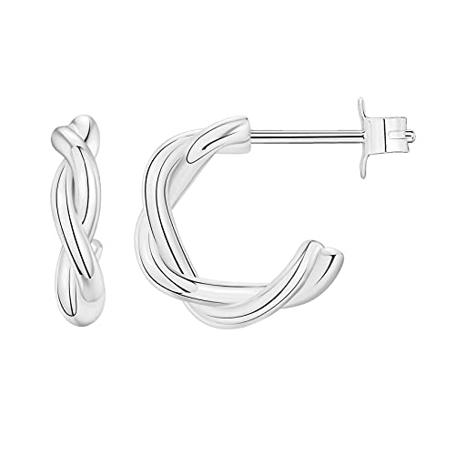 PAVOI 14K Gold Plated Chunky Huggies Earrings for Women - 925 Sterling Silver Posts Small Gold Huggie Hoop Earrings - Ultra Thick Hoops Trendy Jewelry - style: Twisted