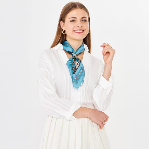 dscarf Womens Neck Scarf 21"x21" Small Square | Headband Scarf Ethnic Bandana Head Scarf Flowering Breathable Lightweight - color: Belt Design 6