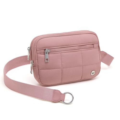 WESTBRONCO Small Crossbody Bags for Women Nylon with Adjustable Strap, Zipper Crossbody Purse, 1L Shoulder Bag for Travel - color: Dark Pink-new