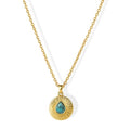 ZANNAH 18K Gold Turquoise Pendant Necklace for Women - Natural Howlite Stone & Gold Jewelry, Adjustable 15"- 18.94" Long Chain for V-Neck Outfits