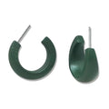 Boho Retro Wooden Lightweight Geometric C Hoop Earrings Natural Wood Stud Earrings for Women - color: Green