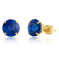 10k Gold 8mm Round Birthstone Stud Earrings for Women by MAX + STONE - color: Created Blue Sapphire