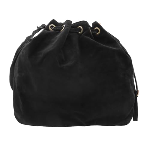 Fringe Hobo Purse Bags for Women Crossbody Purses with Drawstring Ladies Tassel Tote Shoulder Bucket Handbags,Black - color: Black(barrel Shape)