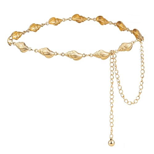 Luvatar Fashion Metal Waist Chain Belt Blouse Dress Sweater Chain Belt… - color: Gold-t90