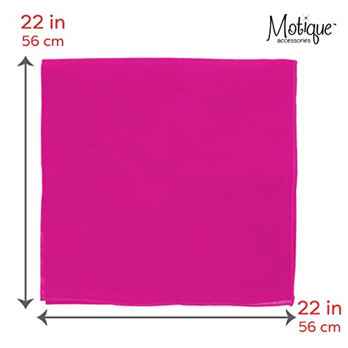 Motique Accessories Solid Color Bandana - Set of 6 Bandannas - color: Hot Pink