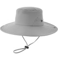 Wide Brim Nylon Sun Hat for Men Women Premium Packable Outdoor Fishing Hiking Hat Breathable Vent Holes Foldable for Beach - color: Grey