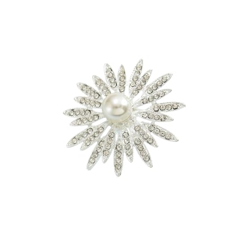 Vintage Rhine Sunflower Ring,Colorful Large Flower Rings Crystal Sunflower Finger Joint Opening Rings Wedding Party Ball Jewelry Accessories for Women - color: Silver