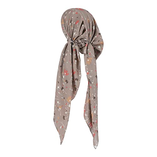 Pretied Head Scarves for Women Featuring Lightweight Crimped Material and Attractive - color: Floral Coffee