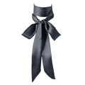 Long Thin Skinny Scarf Satin Neckerchief Ribbon Tie Waist Belt for Women - color: Dark Grey