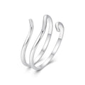 MUNDELL 925 Sterling Silver Simple Multi-layer Leaf Adjustable Ring Green Lucky Leaves Statement Ring for Women Promise Ring Fine Jewelry - color: Silver