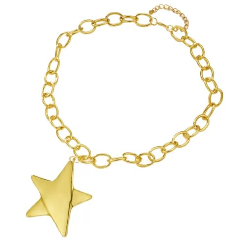 Chunky Necklace for Women Big Star Necklaces for Women Trendy Large Statement Necklace Thick Chain Bold Chunky Jewelry Star Accessories Boho - style: 1 - G