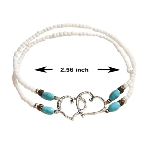 Ankle Bracelet for Women Beach Puka Shell Anklet Waterproof Starfish Seashell Pearl Anklets Stretch Beaded Ankle Bracelets Boho Beach Anklet Jewelry for Summer Beach Party - color: White