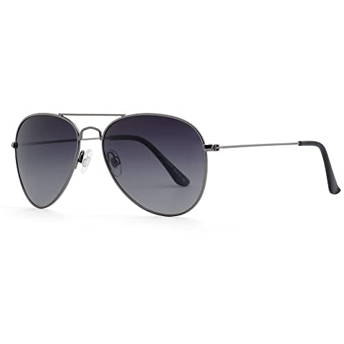JOOX Polarized Aviator Sunglasses for Women Men, UV400 Protection Lens and Lightweight Metal Pilot Frame JX2775 - color: Gun Metal/Smoke Gradient